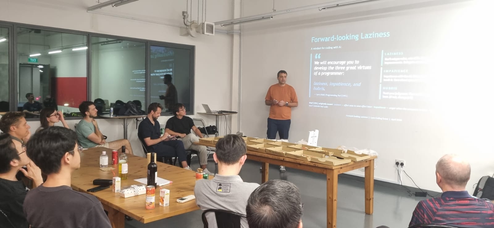 Audience listening during the AI presentation